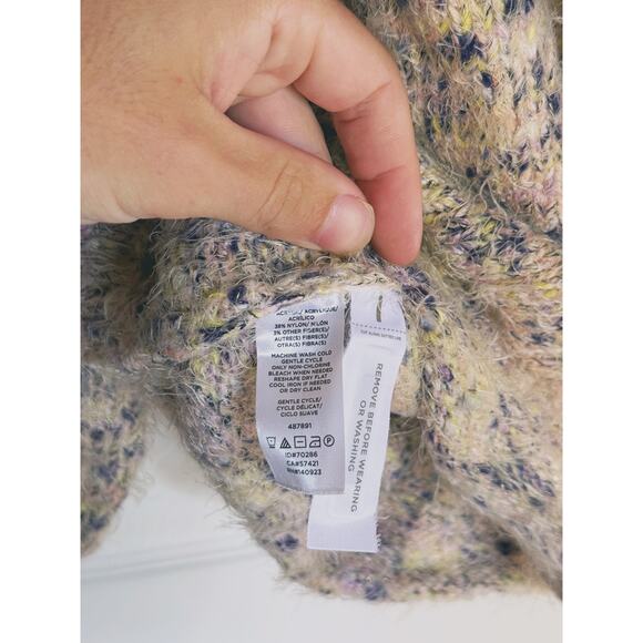 Lou & Grey Multicolor Confetti Fuzzy Crewneck Sweater Small Artsy Cozy Lounge - Picture 6 of 6